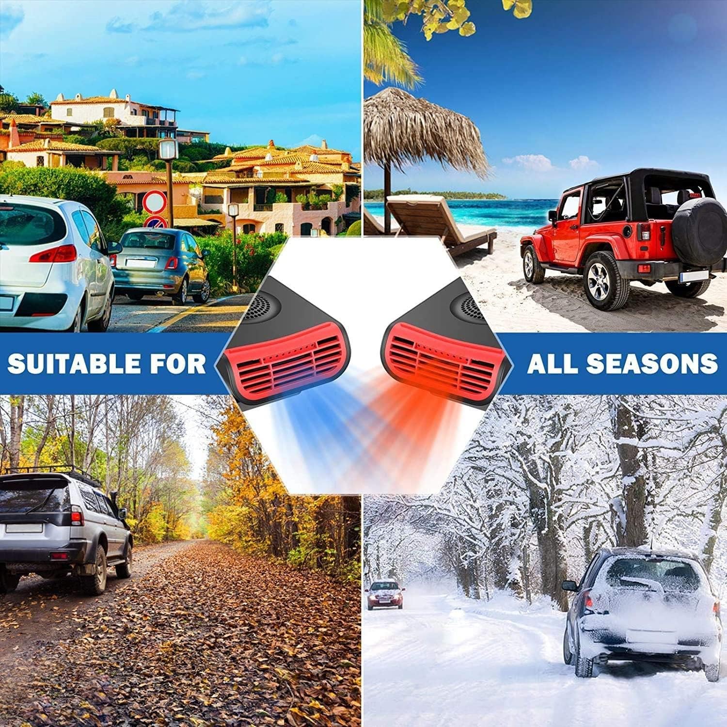 Portable Car Heater and Defroster, 2-in-1 Fast Heating for Winter F99335
