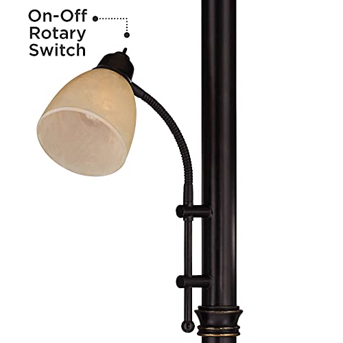 Industrial Torchiere Floor Lamp with Reading Light, 76.75" Tall Y268160