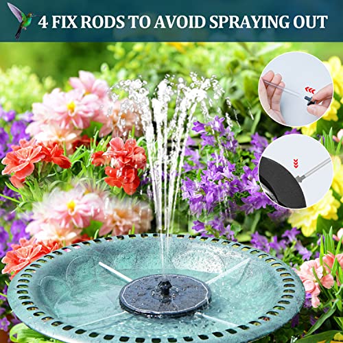 Solar Bird Bath Fountain with LED Lights, 8 Spray Modes for Garden X272242