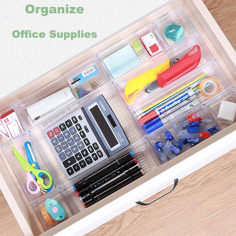 Clear Plastic Drawer Organizer Trays, 25 Pack A783