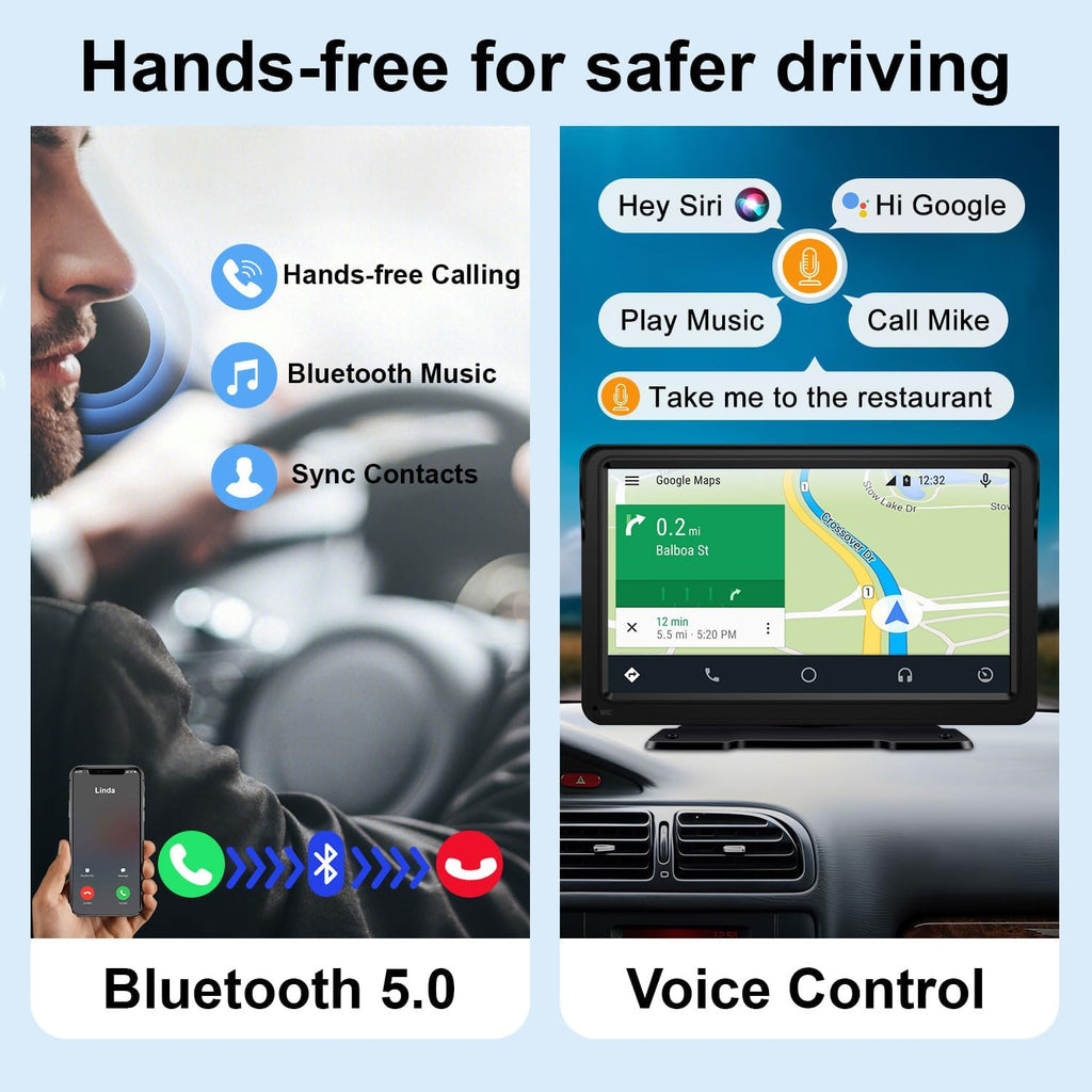 Portable 7 Inch Car Stereo with Bluetooth, GPS Navigation and Touchscreen I405000