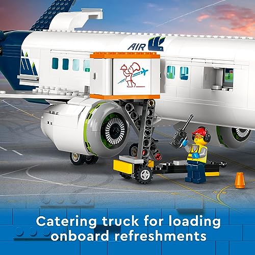 Passenger Airplane Building Toy Set with Bus and Luggage Truck U74506