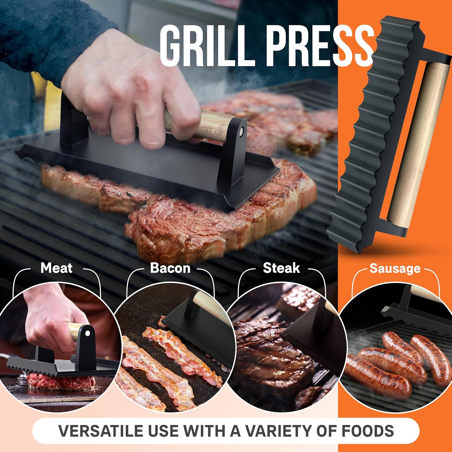 Cast Iron Griddle for Stove Top, Reversible Grill/Griddle, Pre-Seasoned N37782