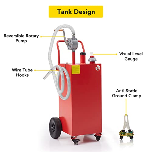 30 Gallon Portable Fuel Tank with Pump and Wheels X991697