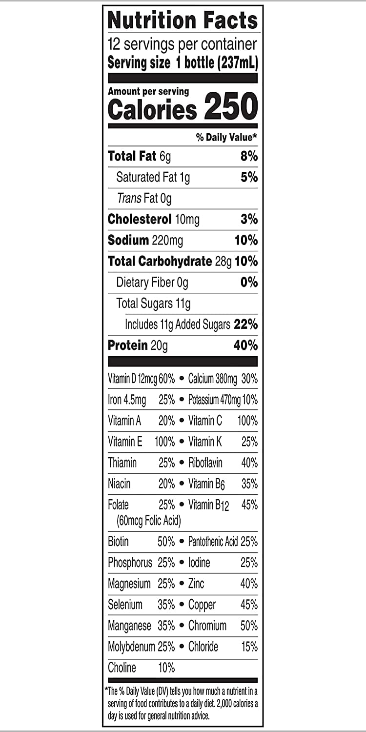 High Protein Nutritional Drink, Rich Chocolate, 8 FL OZ (Pack of 12) D39010