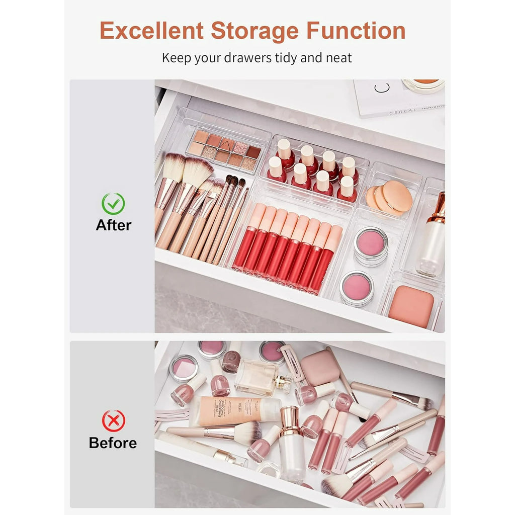 Drawer Organizer with Non-Slip Pads for Makeup Jewelry Utensils S722