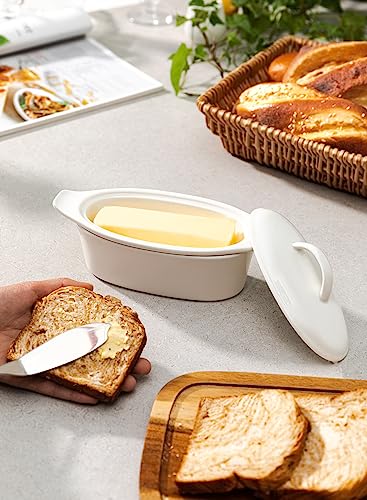 Porcelain Butter Dish with Lid for Countertop Storage R4119