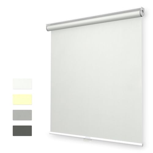 Cordless Blackout Roller Blind for Windows Dual Layer Window Shades for Home Office Curtains Kitchen and Doors Blinds, Custom Size, White