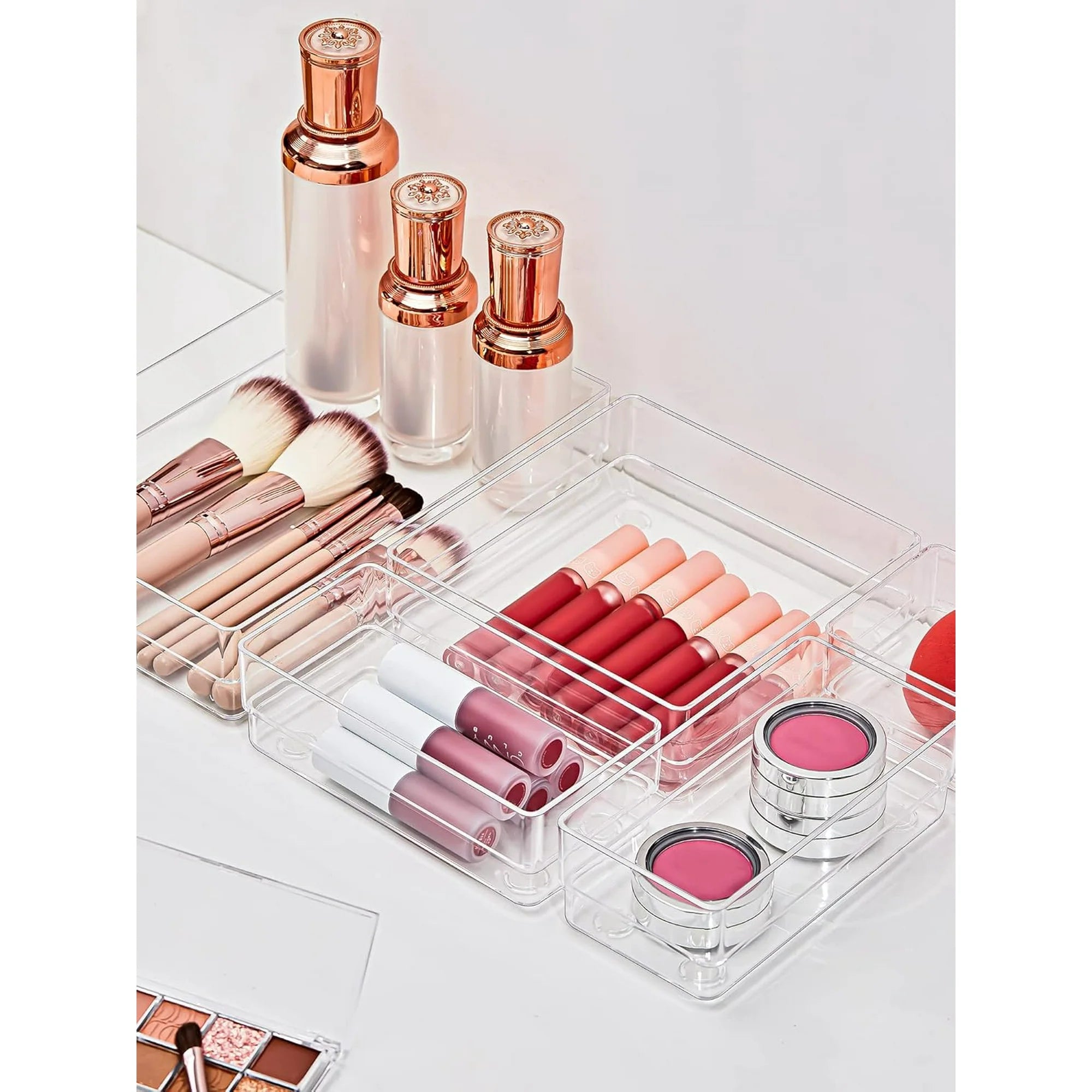 Drawer Organizer with Non-Slip Pads for Makeup Jewelry Utensils S722