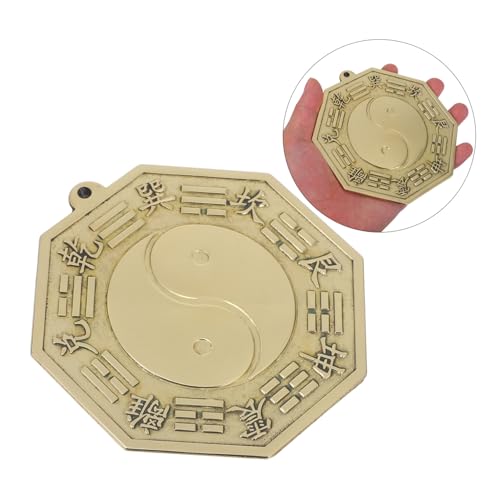 Brass Bagua Mirror Wall Hanging Chinese Decor O567221