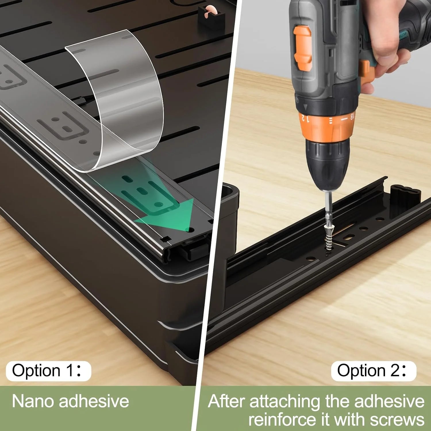 2 Pack Expandable Pull Out Cabinet Organizers, Slide Out Drawers for Kitchen Storage V1684