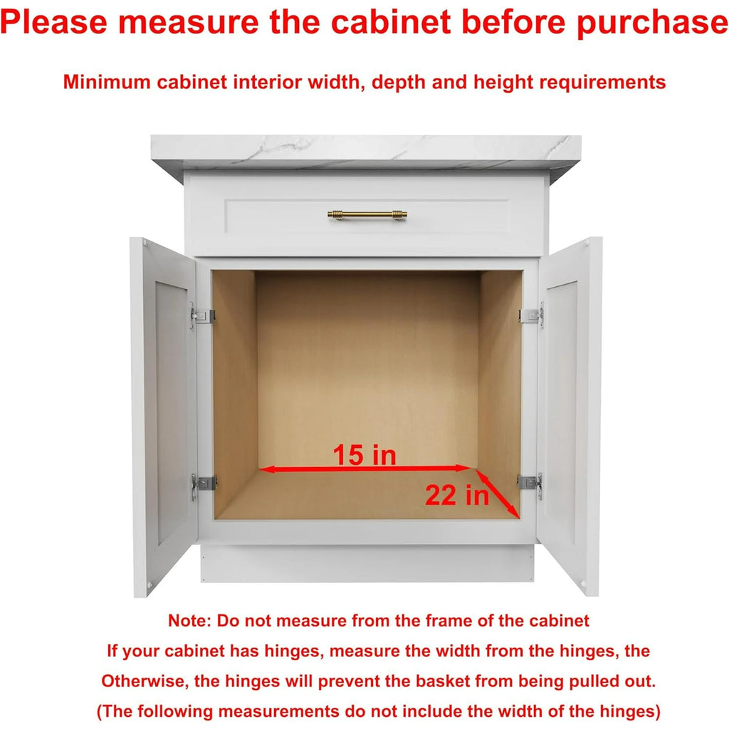 Pull Out Cabinet Organizer 14W x 21D, Heavy-Duty Sliding Drawers P90773