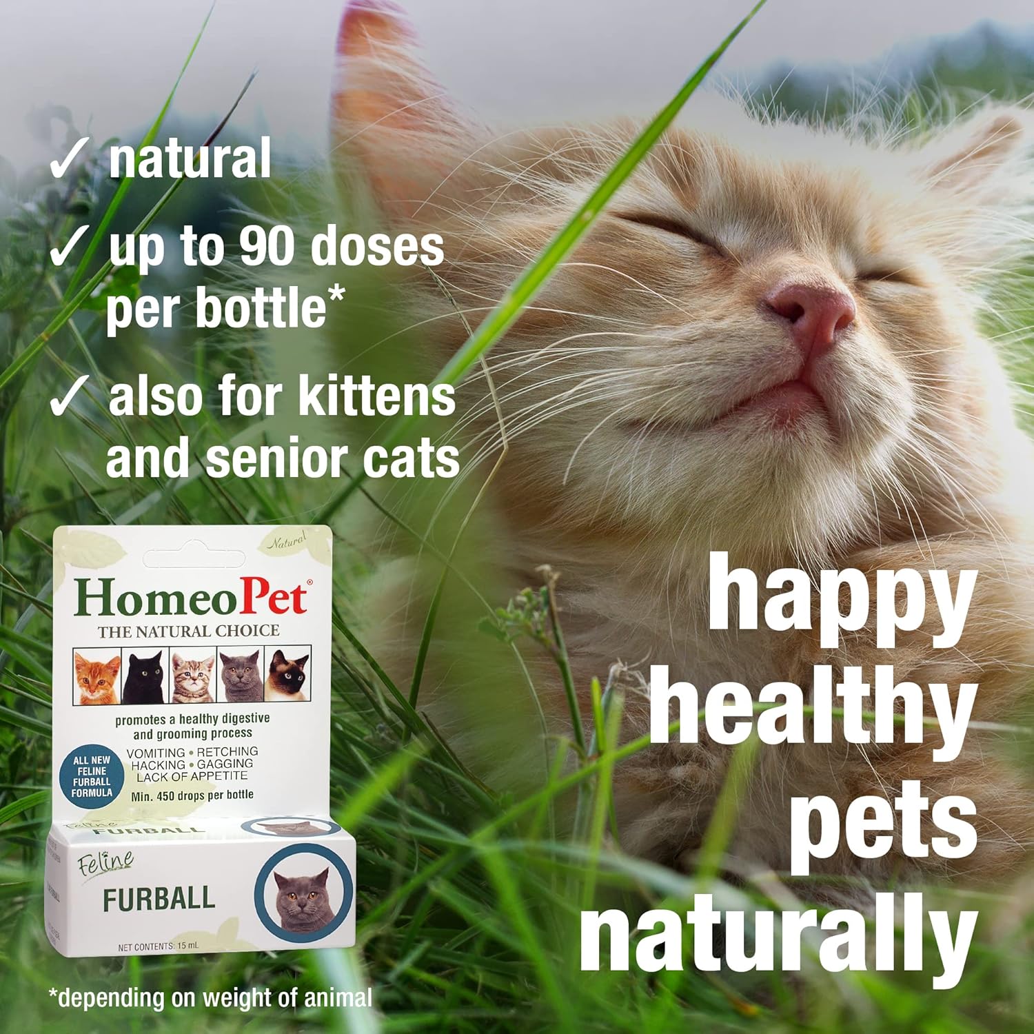 Natural Hairball Medicine for Cats, 15 Milliliters M98546