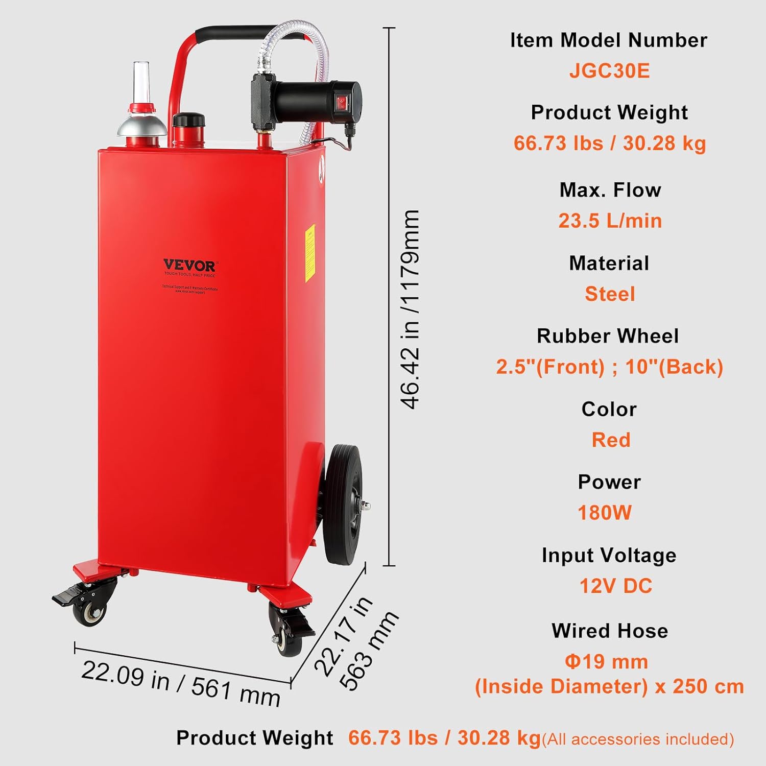 Portable 30 Gallon Fuel Storage Tank with Electric Pump R993270