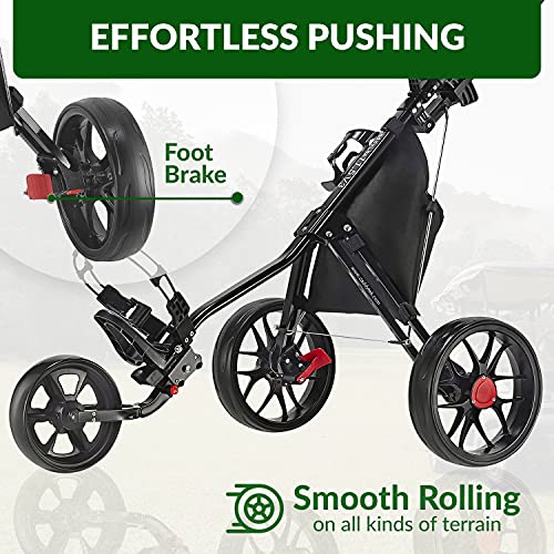 3 Wheel Golf Push Cart Lightweight Easy Fold M686