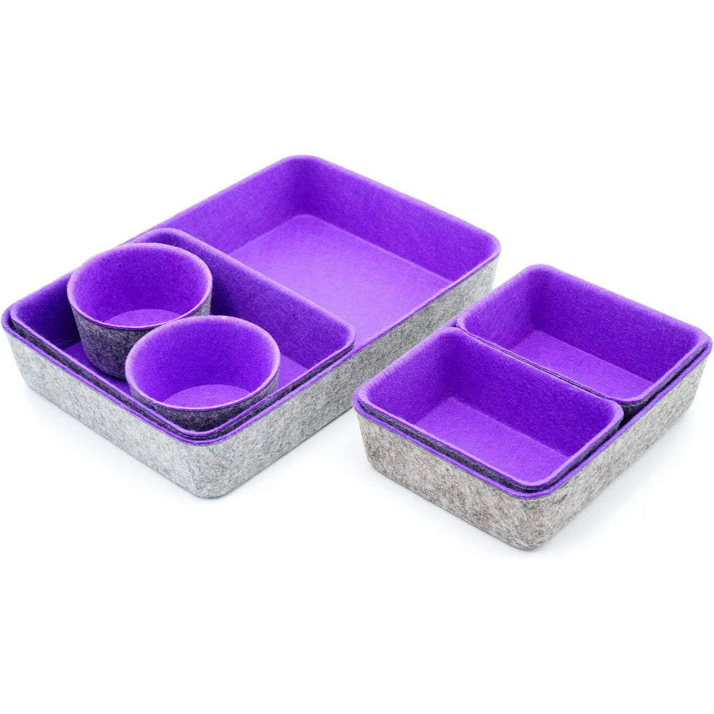 Felt Drawer Organizer Trays 7-Piece Storage Bins for Office Decor E389