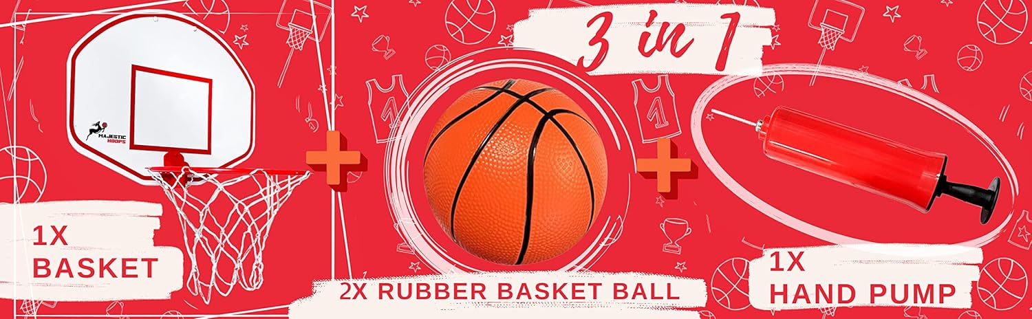 Indoor Basketball Hoop for Kids and Adults with Ball and Pump D1672