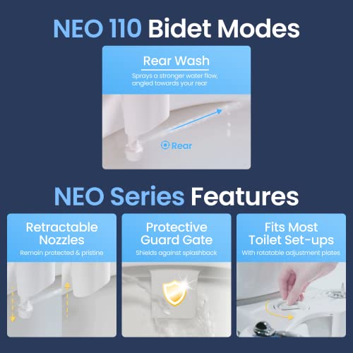 Non-Electric Bidet Attachment for Toilet Seat, Adjustable Water Pressure C935