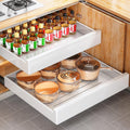 2Pack Pull out Cabinet Organizer, 21Deep,Slide out Drawers for Kitchen Cabinets, Pull-Out Home Organizers with Adhesive Nano, Roll out Sliding Shelves for Bathroom, Pantry,Under Sink Storage,White