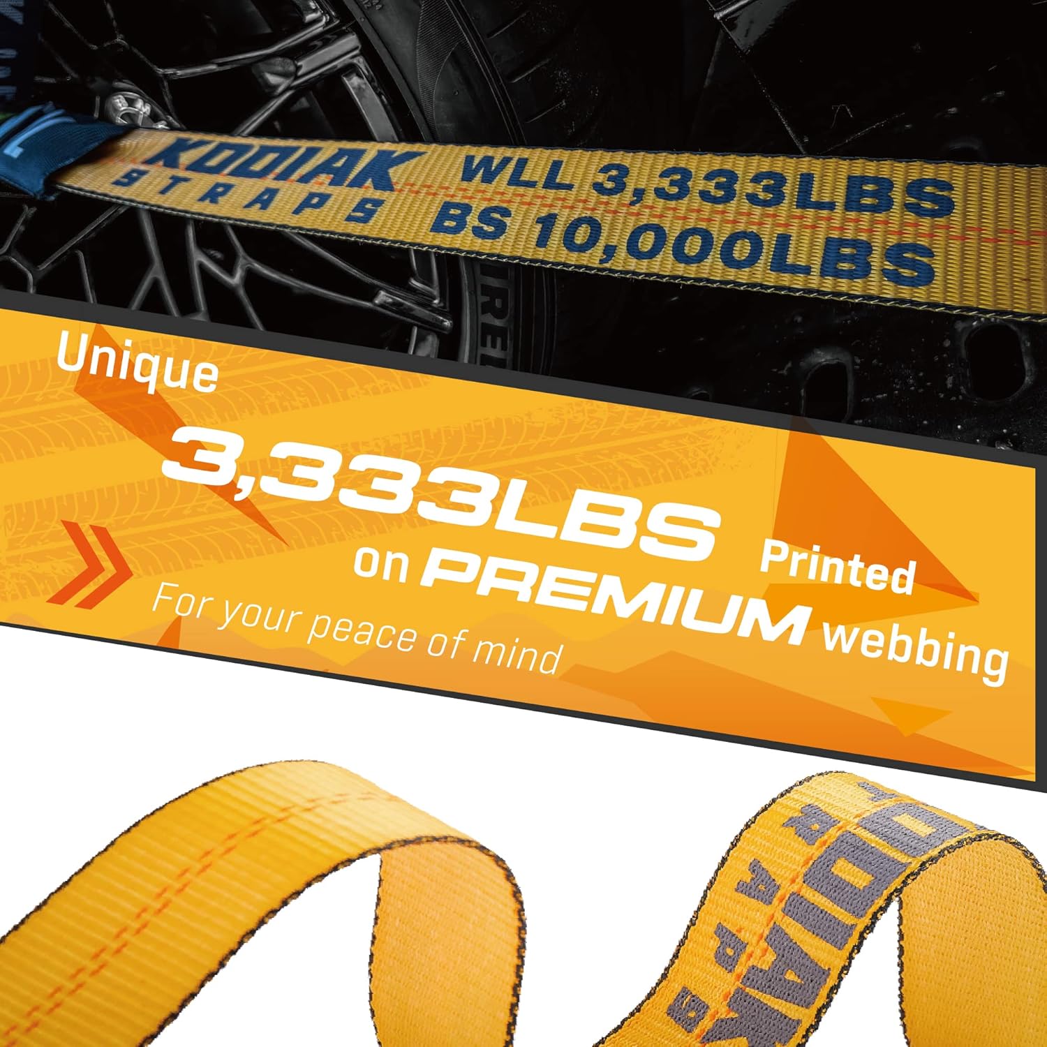 Ratchet Tie Down Straps with Chain Hooks 2" x 144' Heavy Duty for Truck & Trailer H161