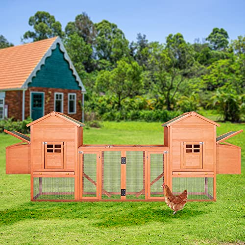 Large Metal Chicken Coop Hexagonal Walk-in Poultry Cage with Anti-UV Cover Z81934