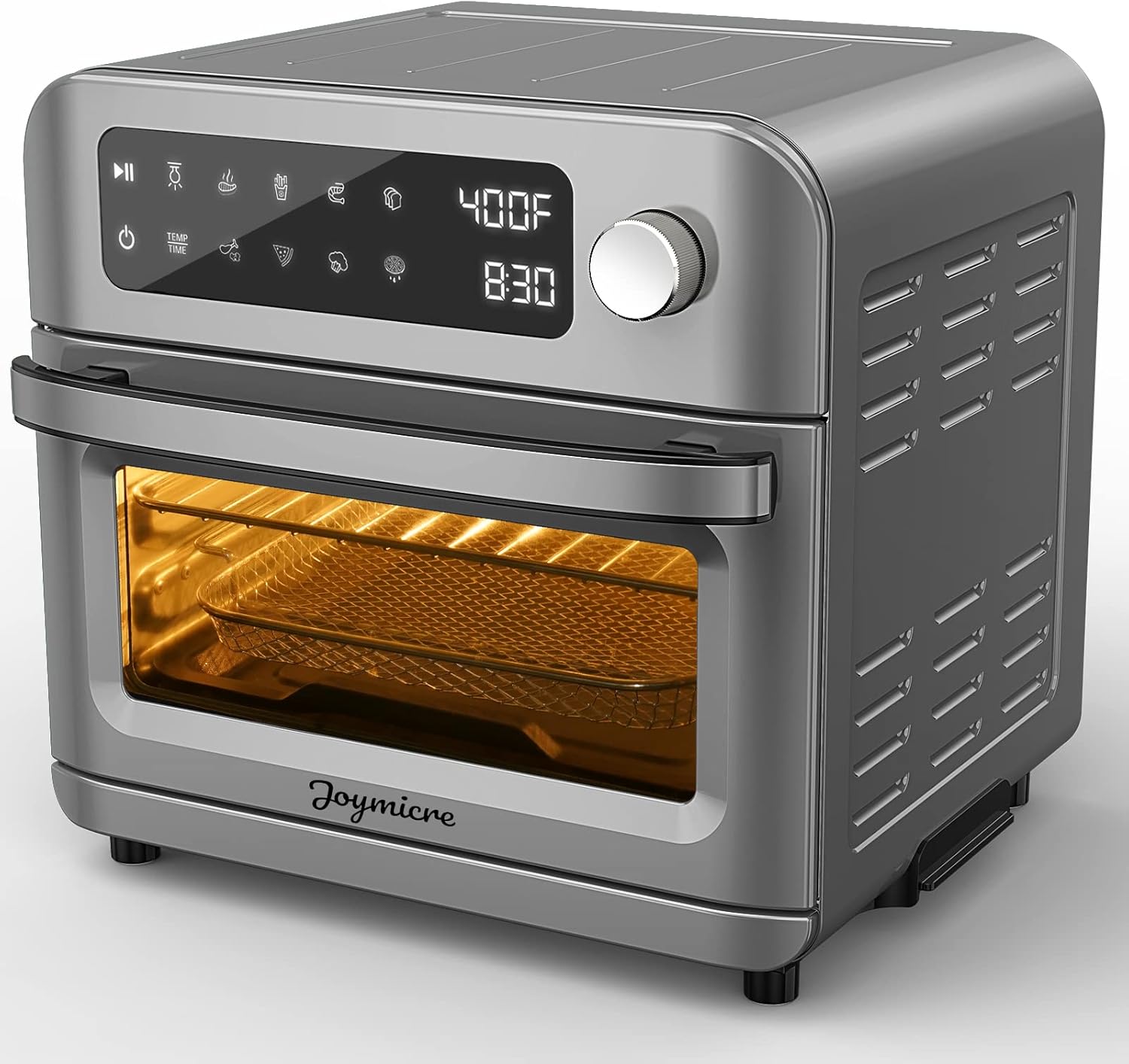 Air Fryer Toaster Oven, 12QT Touchscreen Convection Countertop Oven, 8 Cooking Presets, Grey K23394
