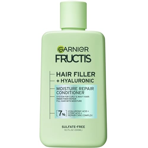 Garnier Fructis Hair Filler Moisture Repair Gel-Cream, Hair Gel for Curly, Wavy Hair with Hyaluronic Acid, 5.1 Fl Oz, 1 Count