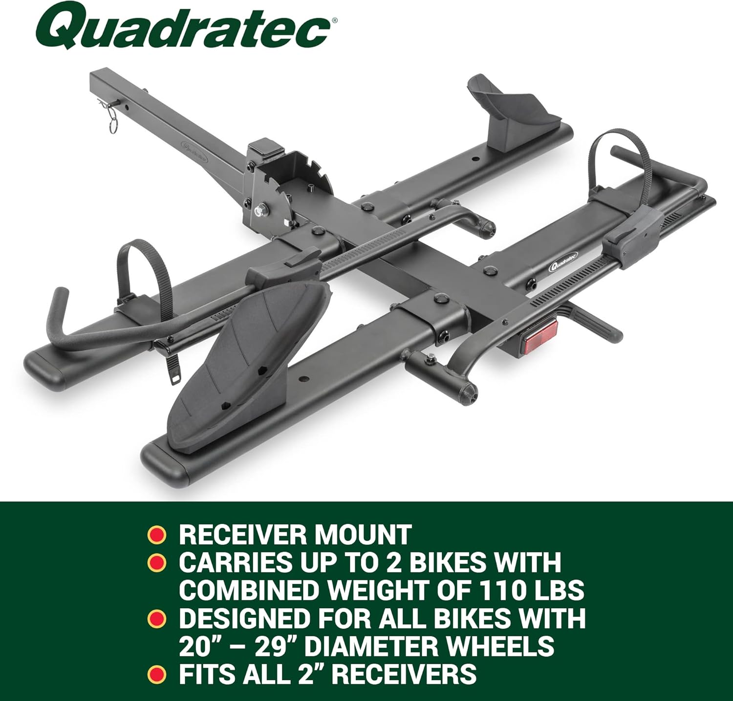 2-Bike Hitch Mount Bike Rack for eBikes, Swing Away & Folding, Fits SUVs & Trucks Z70978