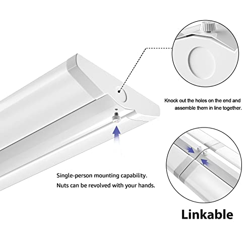 110W 8FT LED Shop Lights Ultra Slim Wraparound, 5000K, 4 Pack U501
