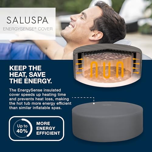 Inflatable Hot Tub Round Portable Outdoor Spa with Soothing Jets and Cover J445