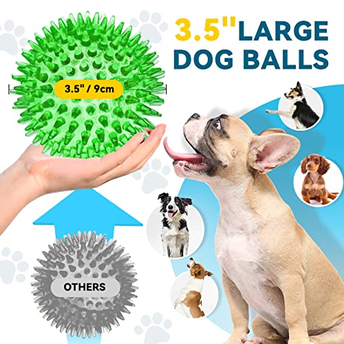 Spiky Dog Balls for Large Dogs, Durable Chew Toys for Fetch and Training N76646