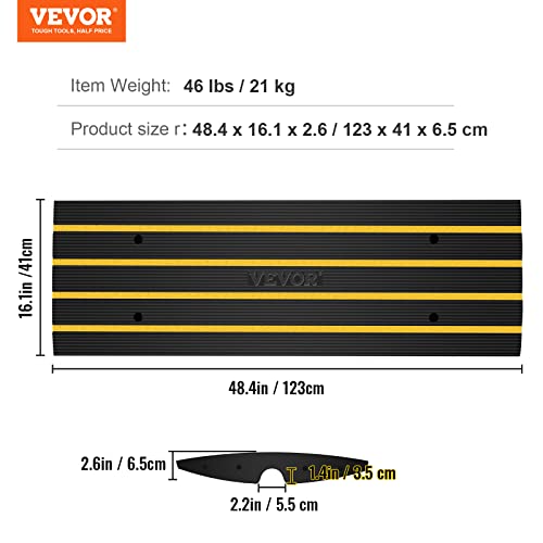 Curb Ramp for Driveway, 2 Pack Heavy Duty 32000 lbs, 2.6 inch High Curbside Bridge Ramps D113173