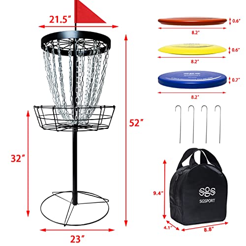 Disc Golf Basket with 6 Discs and Carry Bag N3802