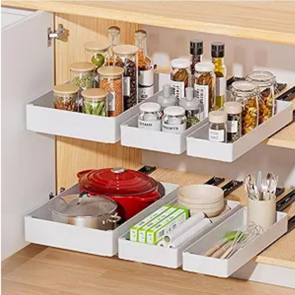 3 Pack Pull Out Cabinet Organizer, 15.7Deep Pull Out Drawers for Cabinets, Slide Out Drawers for Kitchen Cabinets, Bathroom Cabinet Organizer, Pantry, Cabinet Roll Out Drawers Shelf Storage