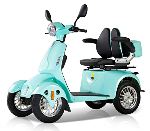 Electric Mobility Scooters for Adults, 2024 NEW 4 Wheels Powered Mobility Scooter 300+ lbs Foldable Electric Wheelchairs with 2 * 20AH Lead Acid Battery, 16 Miles, 2 Cup Holders & USB Charger Port