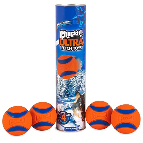 Ultra Rubber Dog Balls 4 Pack for Medium Dogs B429