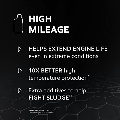 High Mileage Full Synthetic Motor Oil 5W-30, 6-Pack of 1 Quarts J6661