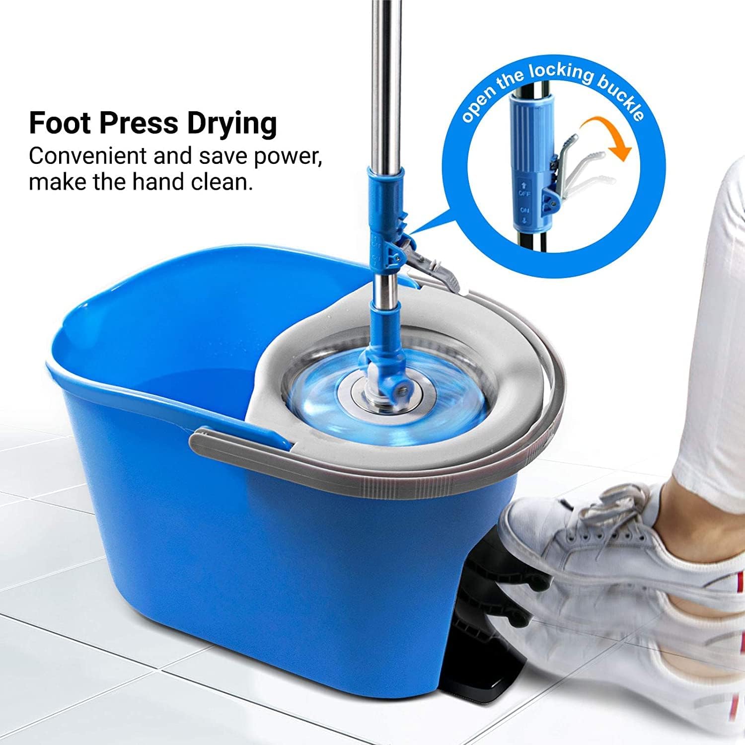 Spin Mop and Bucket with Wringer and Foot Pedal T533660