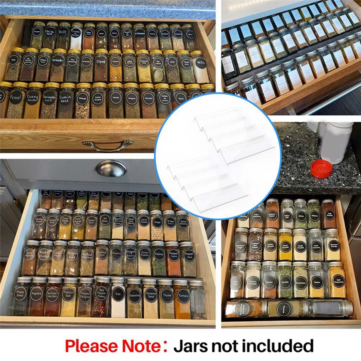 Clear Acrylic Spice Drawer Organizer for Kitchen E8323
