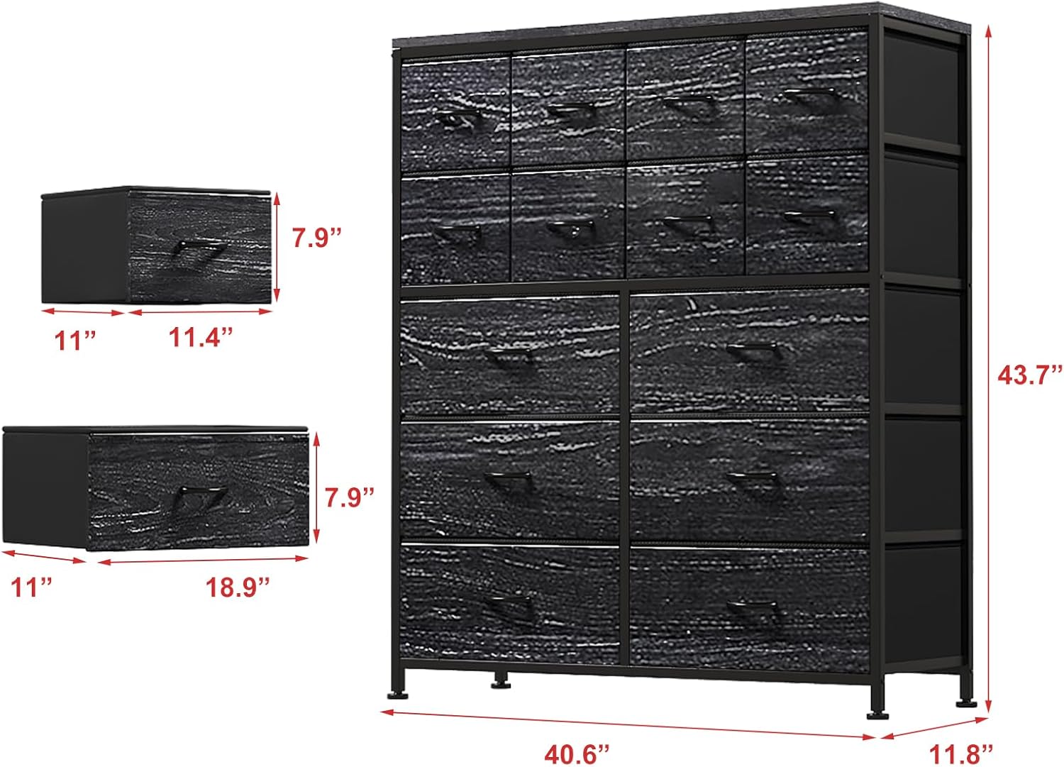 Tall Dresser with 14 Fabric Storage Drawers for Bedroom V329340