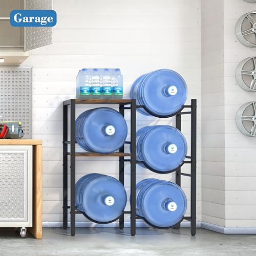 5 Gallon Water Jug Holder with Wood Storage Shelves K17720