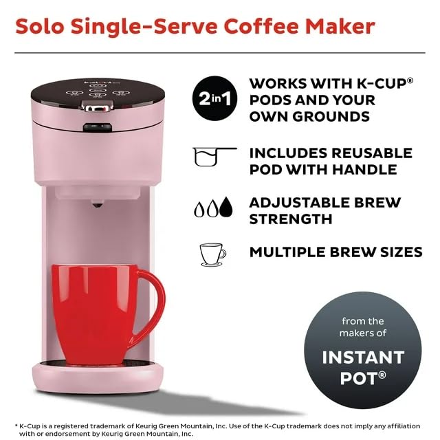 Single Serve Coffee Maker, K-Cup Pod Compatible, 40oz Water Reservoir, Gray W7359