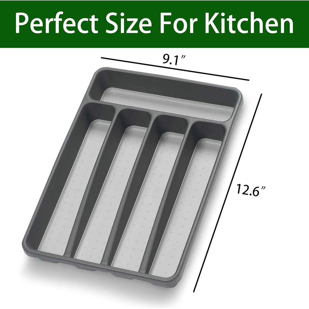 Plastic Silverware Organizer for Kitchen Drawer, 5 Compartment A6076