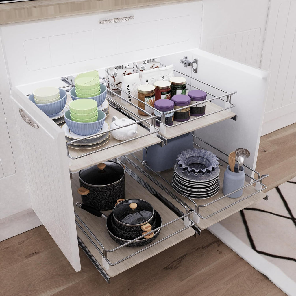 Cabinet Pull Out Drawer Organizer, Heavy Duty Storage H44482