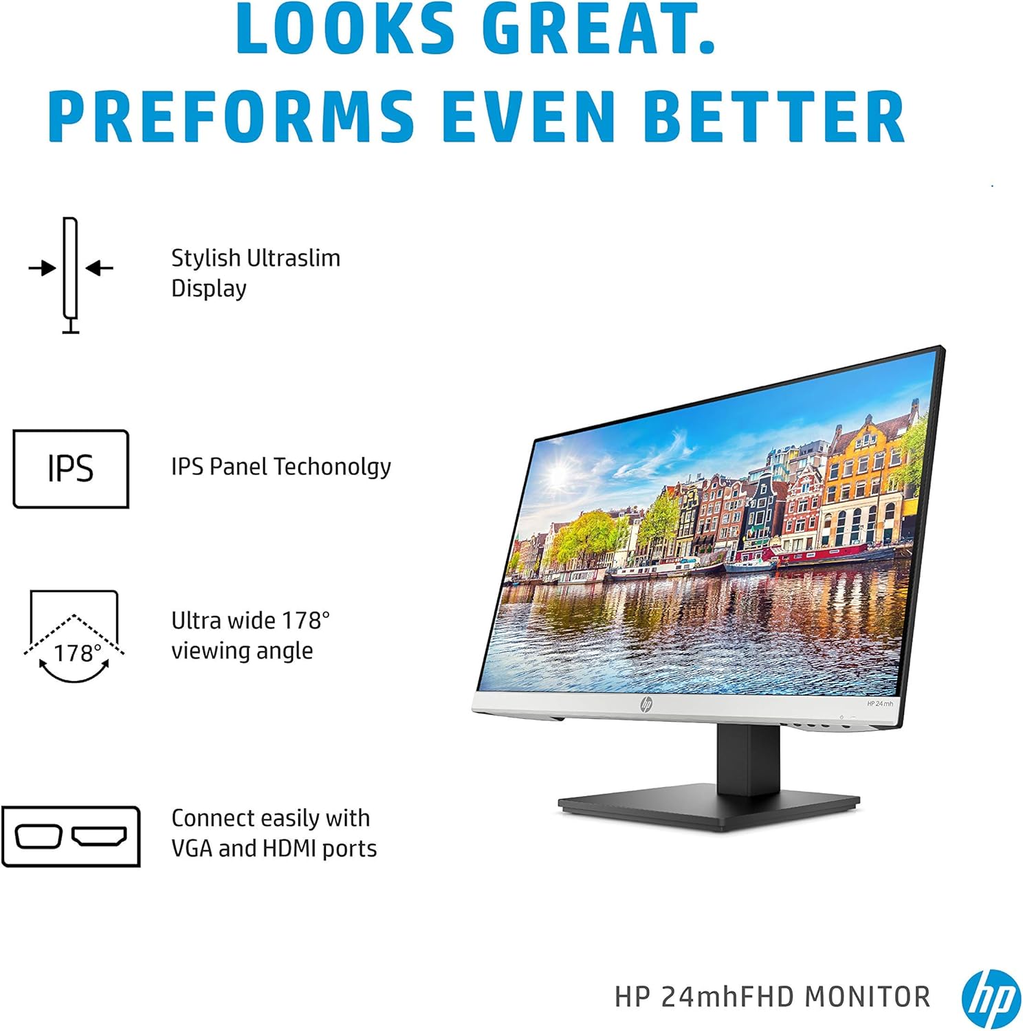 23.8-Inch FHD IPS Monitor with Built-In Speakers and VESA Mounting I628