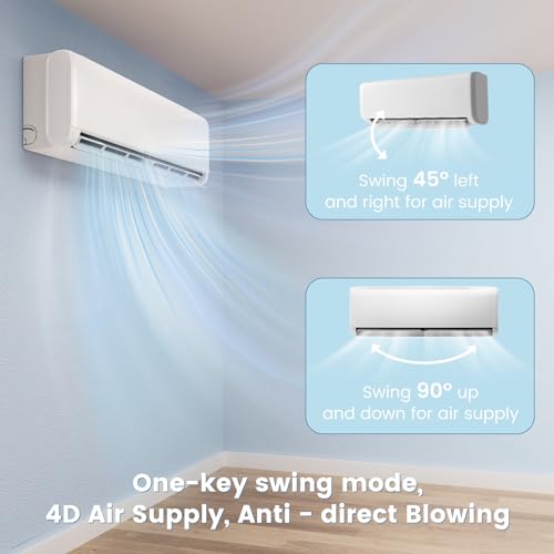 12000 BTU Mini Split Air Conditioner and Heater, Ductless Inverter System, 208-230V, Cools Up to 750 Sq Ft I593770