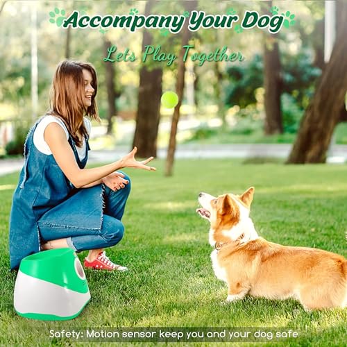 Automatic Ball Launcher for Small and Medium Dogs, USB Rechargeable, 10-30 Ft, Indoor & Outdoor D211631