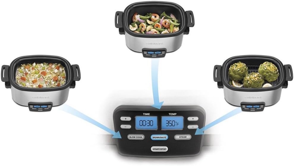 3-in-1 Multi-Cooker, Slow Cooker, Steamer E401474