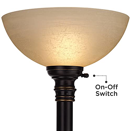 Industrial Torchiere Floor Lamp with Reading Light, 76.75" Tall Y268160