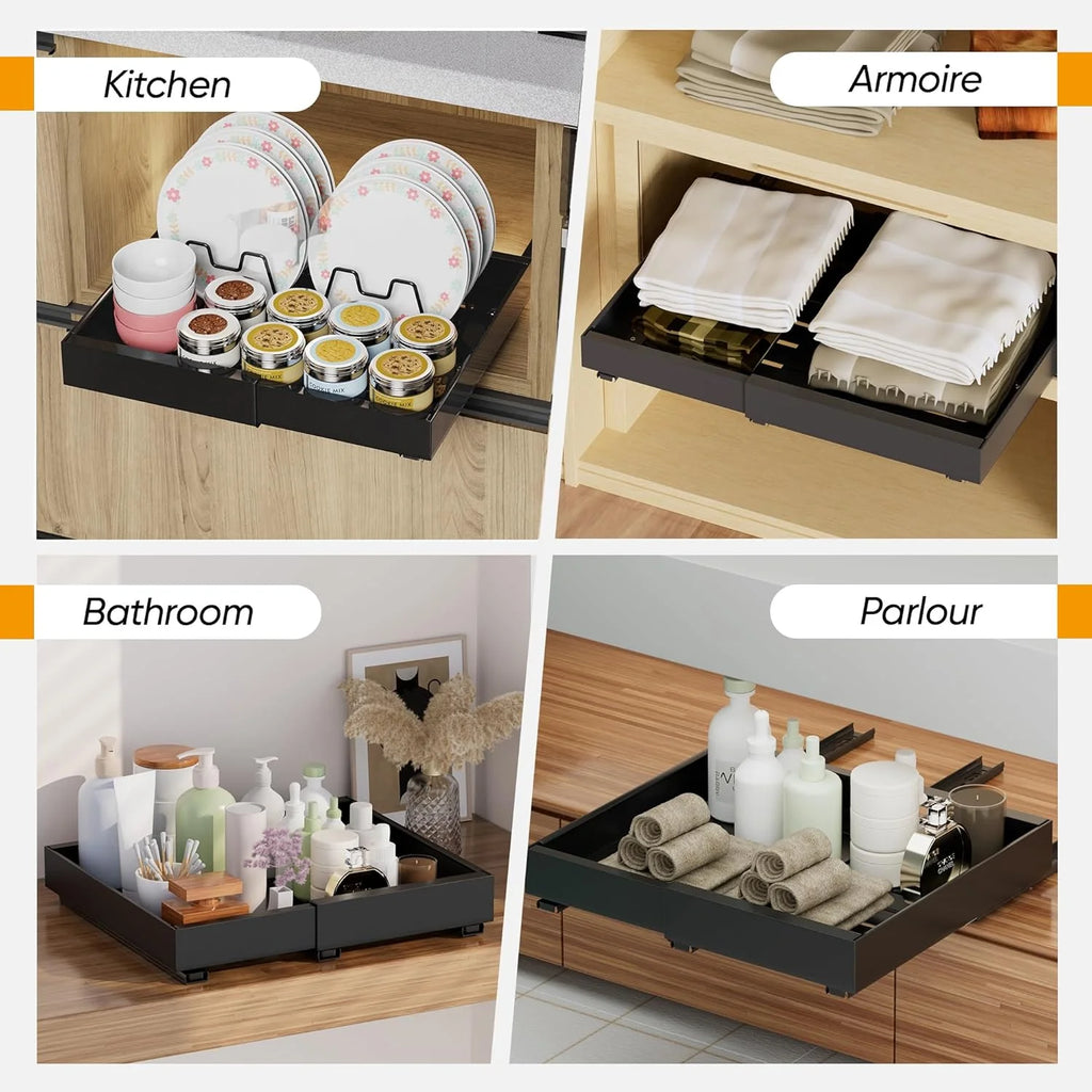 Expandable Pull Out Cabinet Organizer Adhesive, 2 Pack W451